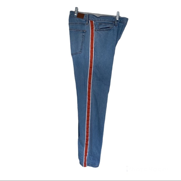 BDG Urban Outfitters Skinny Stretch Jeans Orange Side Stripe Size 36W - Picture 2 of 14